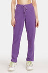 Rosaline Easy Movement Cotton Track Pants - Royal Lilac — thumbnail 2